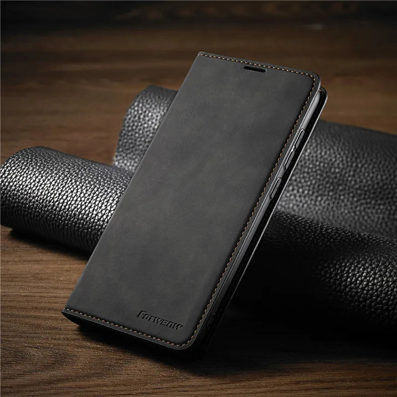 iPhone Leather Wallet Case with Magnetic Card Holder — Slim Folio Phone Case for Everyday Convenience | Koossa