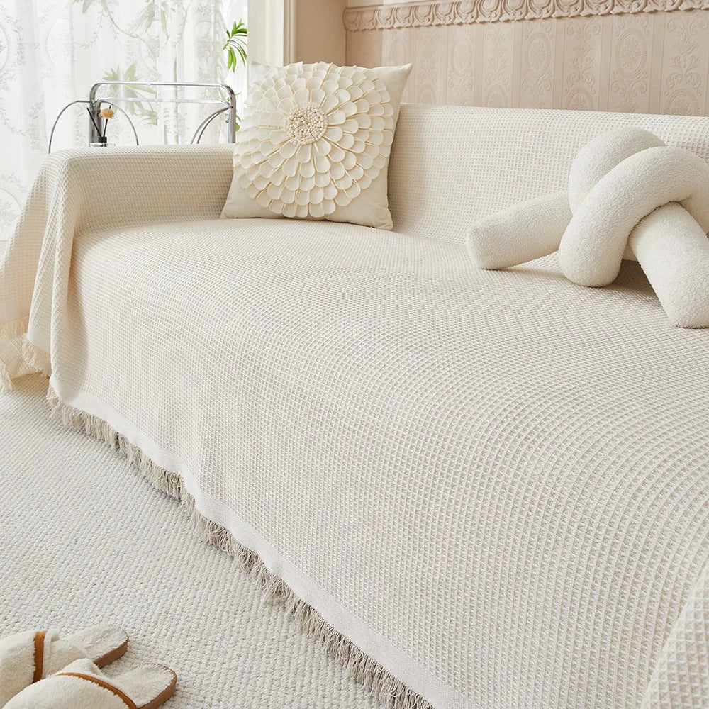 Housse de Canapé en Coton Respirant Antidérapant Style Scandinave Protection Textile Lavable pour Salon | Koossa