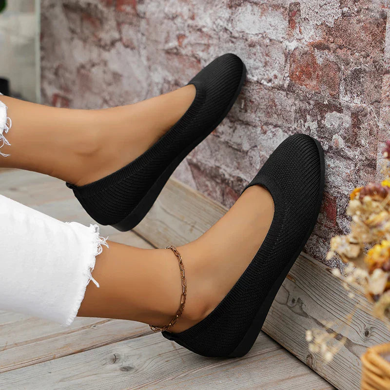 Women's Low-Heel Slip-On Shoes in Classic Black, Navy & Neutral Tones | Koossa