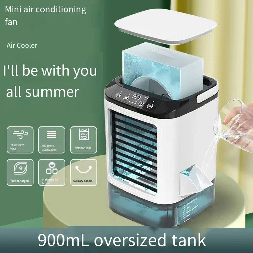 Rafraîchisseur d'Air Mobile à Nébulisation 900 ml — 3 Vitesses USB LED pour Bureau Chambre Voyage Maison | Koossa