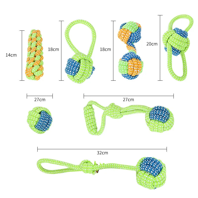 Cotton Rope Dog Toys for Chewing and Tug Play – Interactive Ball and Rope Set for Dental Health – Small to Large Dogs | Lonoma