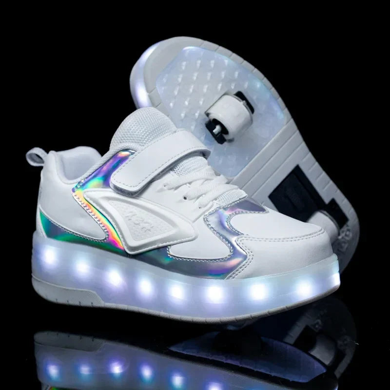 Children's LED Light-Up Roller Shoes — Fun Wheeled Skate Trainers for Active Kids & Outdoor Play | Koossa