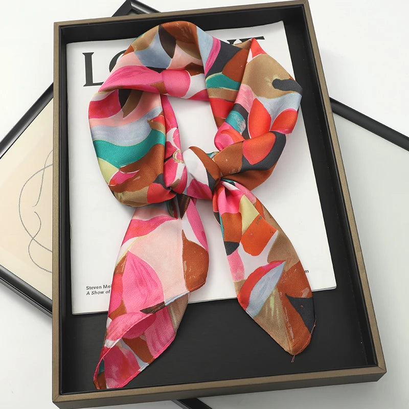 Square Satin Scarf for Women 27.5 inch Versatile Headband Hair Wrap Neck Tie Lightweight Polyester Fashion Accessory | Lonoma