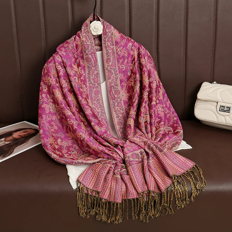 Soft Cashmere-Feel Scarf for Women – Warm Oversized Pashmina Wrap Shawl for Fall Winter Layering | Lonoma