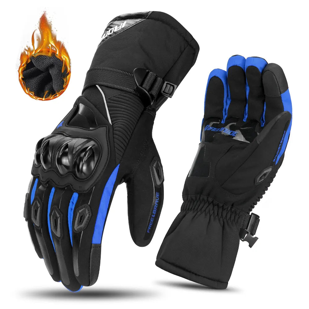 Men's Insulated Black Winter Motorcycle Gloves — Waterproof Protective Riding Gloves with Carbon Fibre Reinforcement | Koossa
