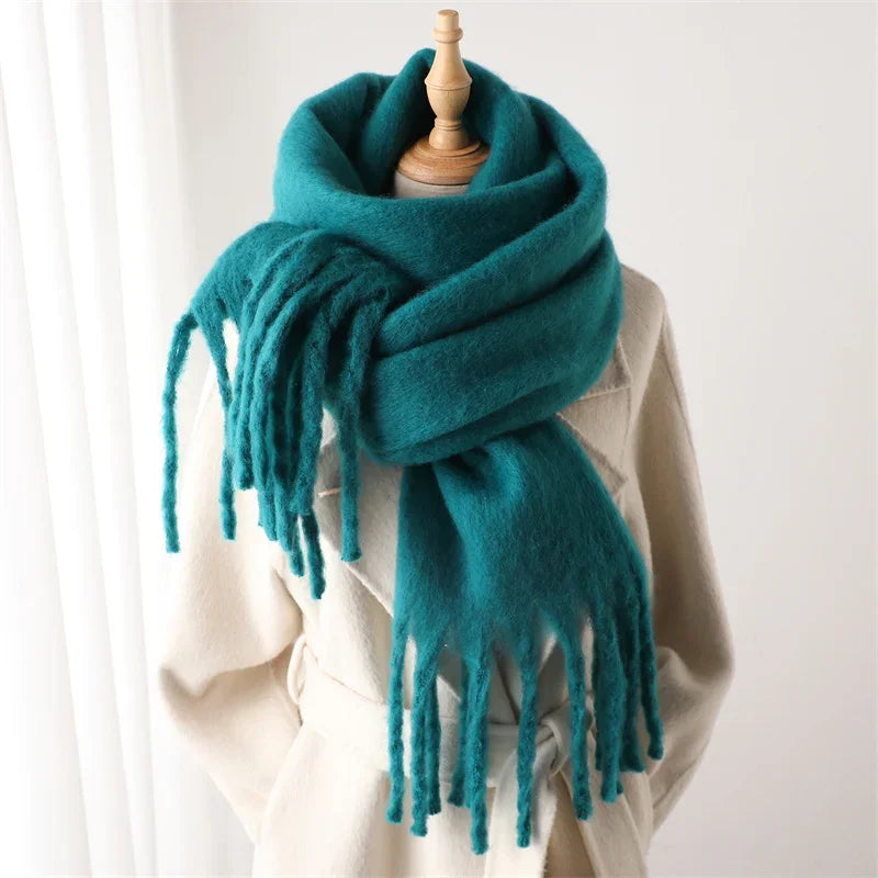 Oversized Tassel Wrap Shawl for Women – Soft Viscose Blend Blanket Scarf 94 x 15 Inches for Cold Weather | Lonoma
