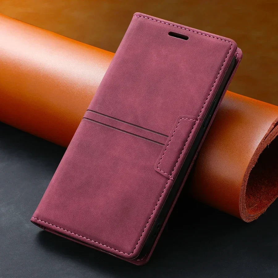 Google Pixel Leather Wallet Phone Case — Magnetic Flip Case with Card Holder & Stand Function | Koossa