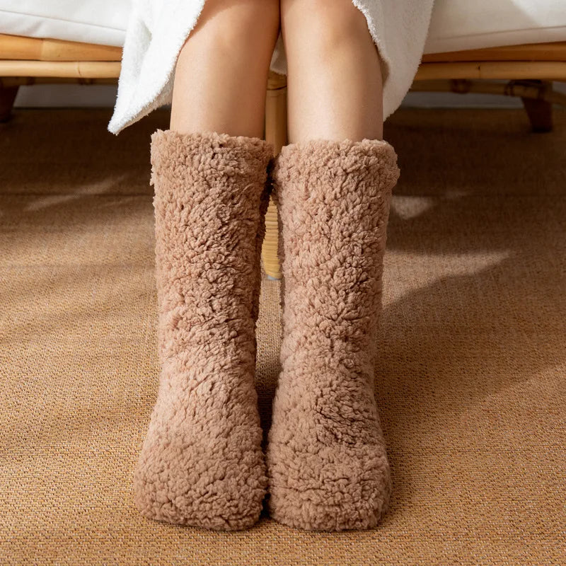 Women's Thermal Slipper Socks with Grips – Fleece-Lined Extra Thick Winter House Socks for Cold Floors | Lonoma