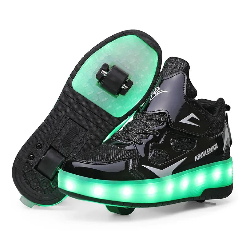 Children's LED Light-Up Roller Shoes — Fun Wheeled Skate Trainers for Active Kids & Outdoor Play | Koossa
