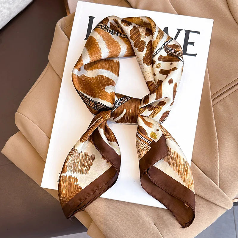Square Satin Scarf 27.5 Inch Equestrian Print Headwrap Neck Tie Hairband for Women Four Season Versatile Accessory | Lonoma