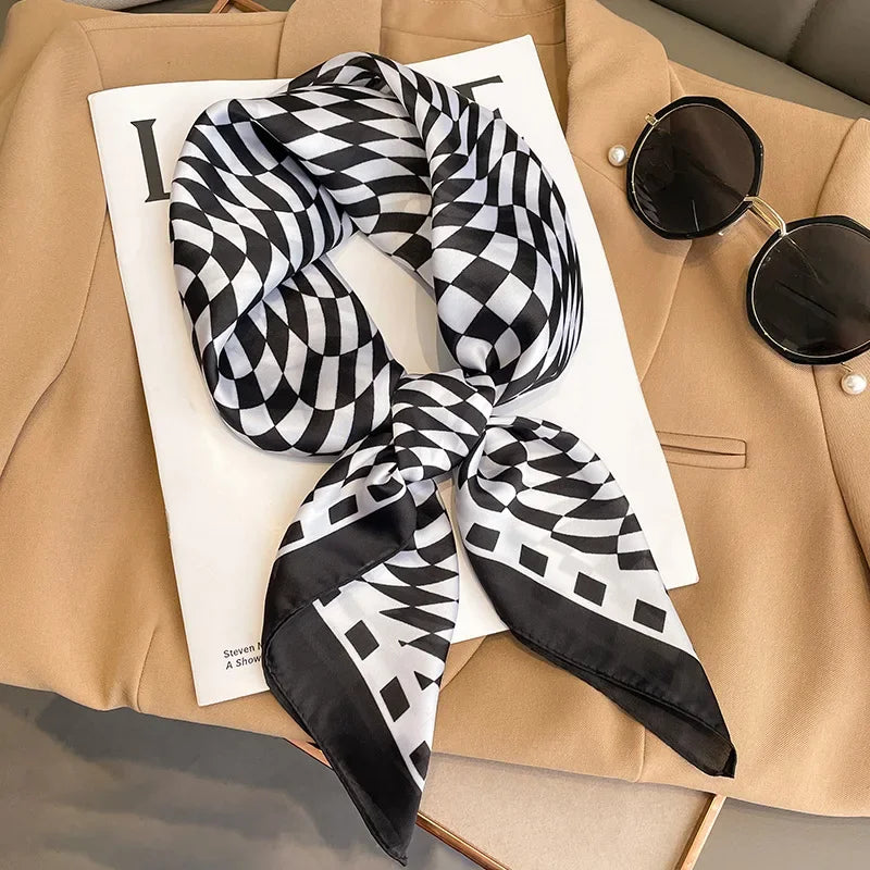 Square Satin Scarf 27.5 Inch Equestrian Print Headwrap Neck Tie Hairband for Women Four Season Versatile Accessory | Lonoma