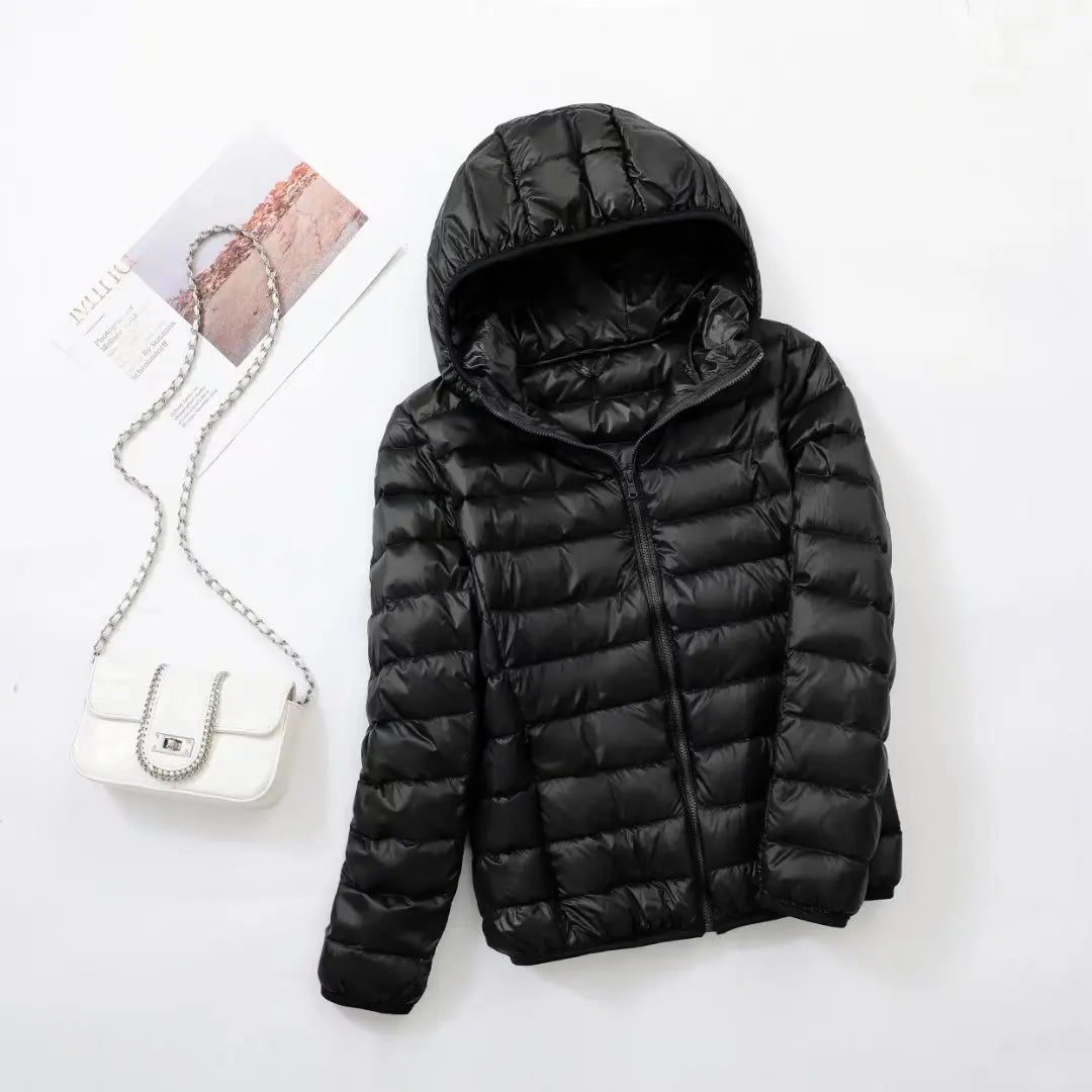 Women's Hooded Puffer Jacket — Lightweight Quilted Coat for Autumn & Winter Layering | Koossa