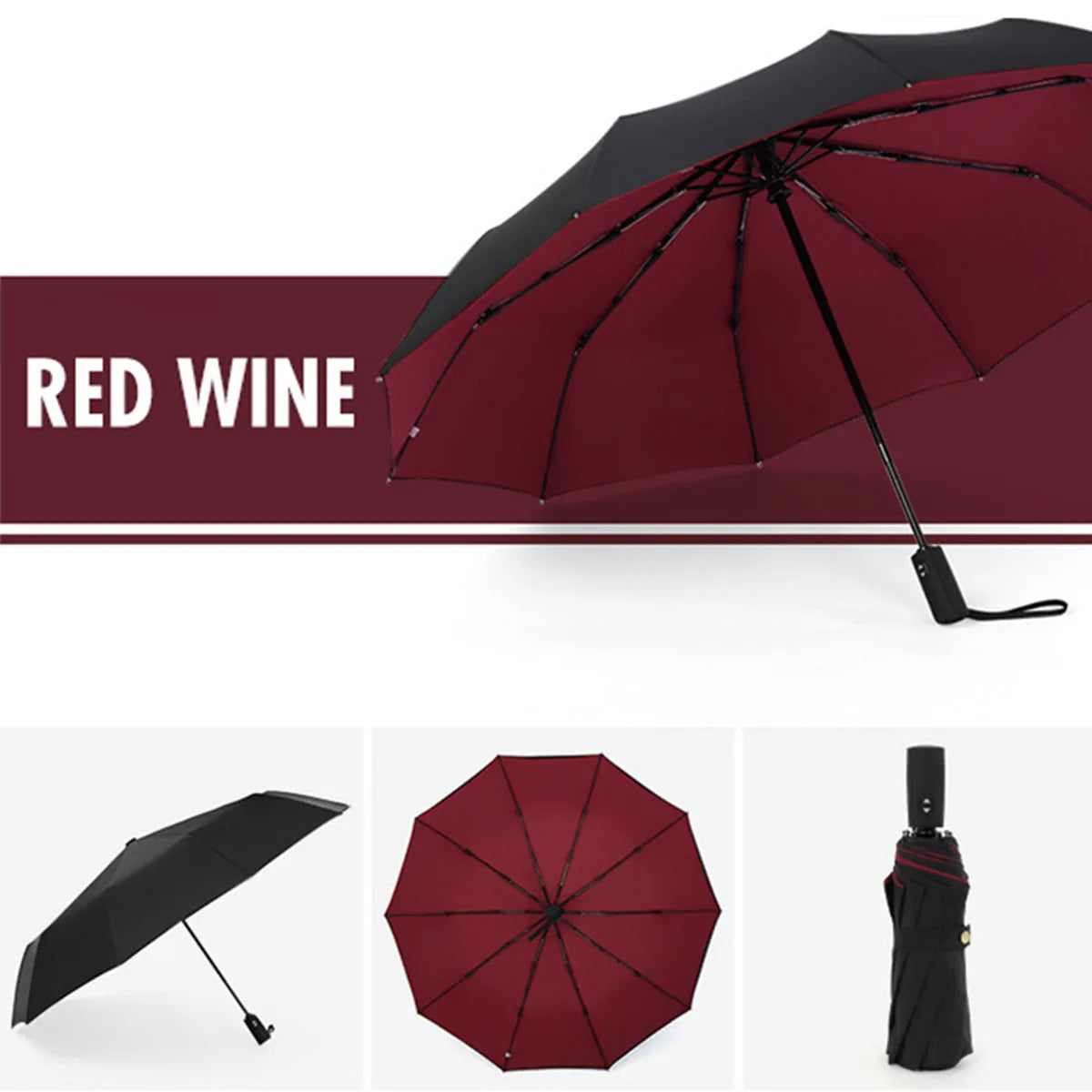 Automatic Open Close Umbrella Compact Folding Windproof Rain Travel Canopy for Women Men Commute Daily Use Storm Protection | Lonoma