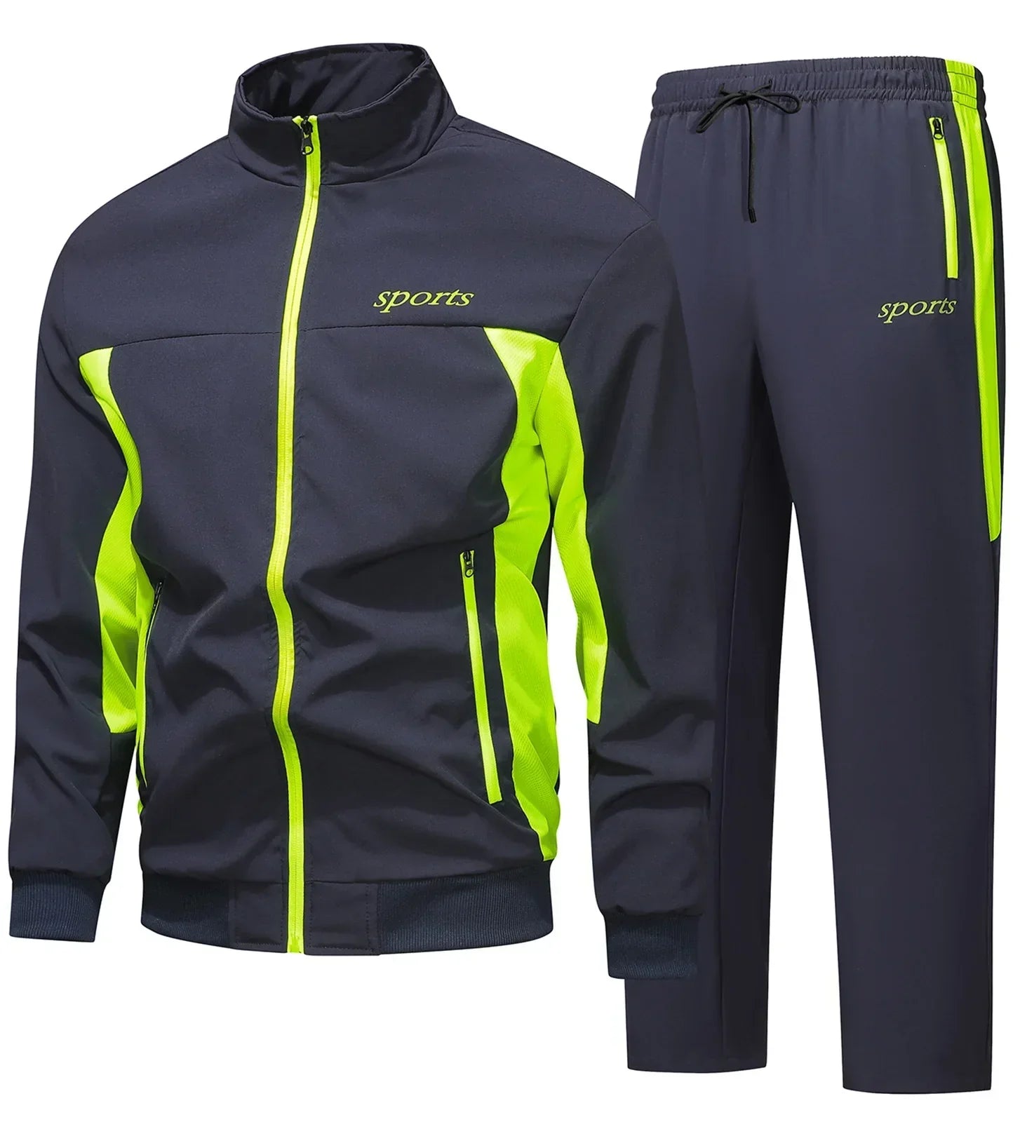 Men's Two-Piece Track Suit Set in Navy, Grey & Black – Coordinated Comfort for Active Days & Relaxed Weekends | Koossa