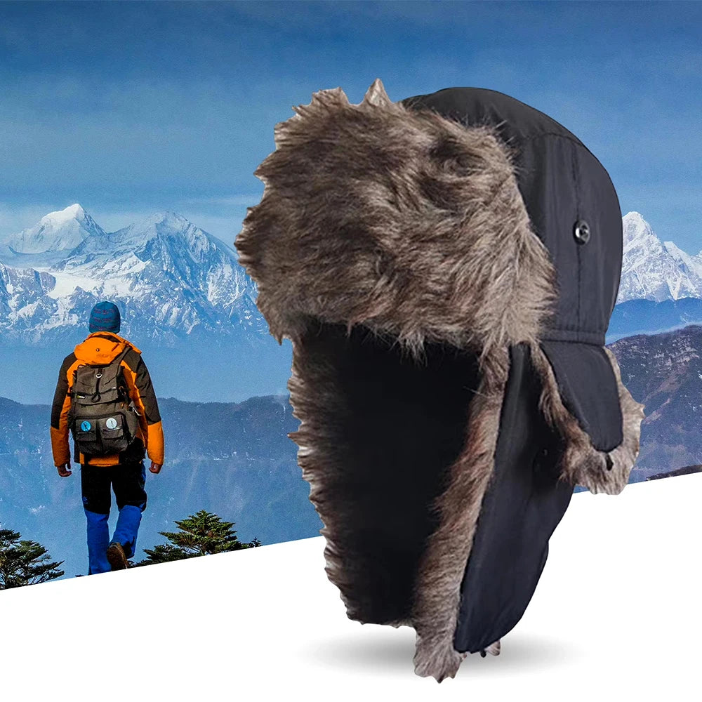 Insulated Trapper Hat with Ear Flaps for Men & Women – Windproof Winter Aviator Cap for Skiing, Snowboarding & Cold Weather | Lonoma