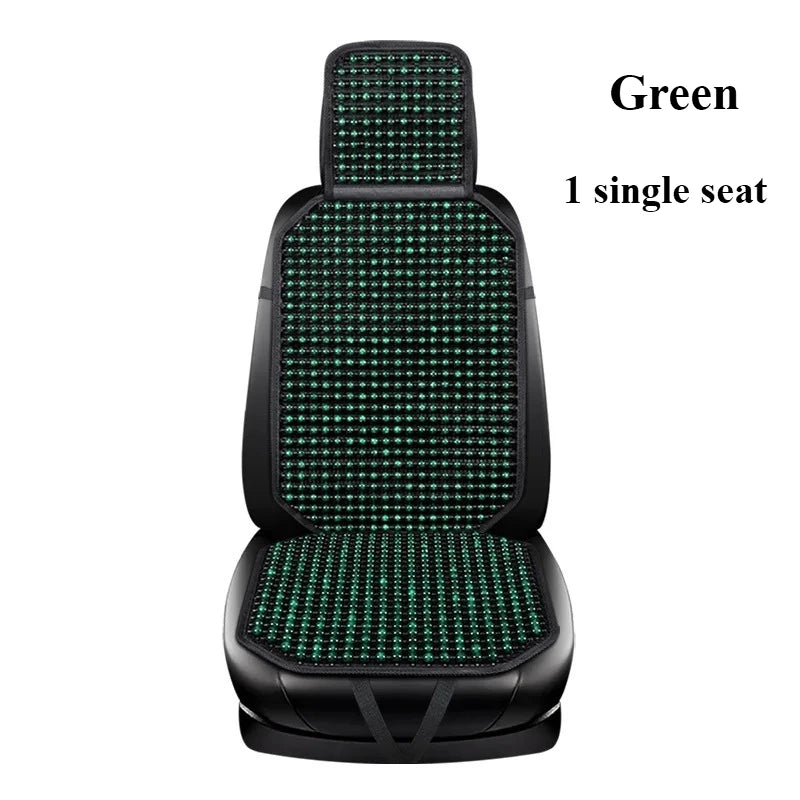 Wooden Bead Car Seat Cushion – Breathable Massage Support Pad for Driver Seat, All-Season Ventilated Back Rest Cover | Lonoma