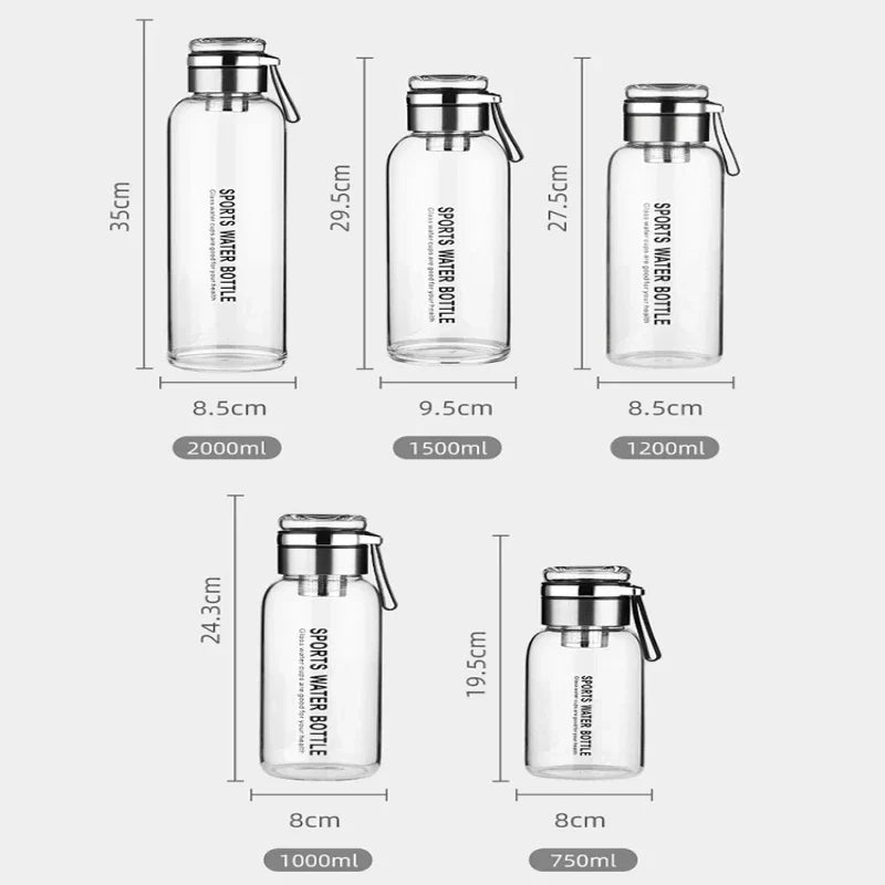 Carafe transparente 2 litres pour eau jus et lait – Contenant polyvalent avec couvercle étanche cuisine | Koossa