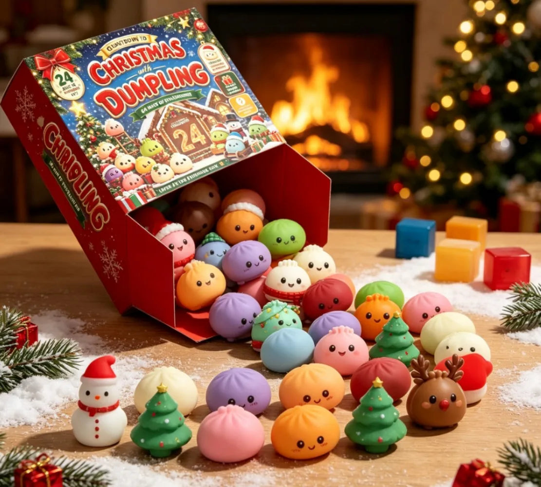 24-Day Plush Advent Calendar Gift Box with Soft Bread-Shaped Stuffed Toys for Desk Decoration and Holiday Surprise | Lonoma