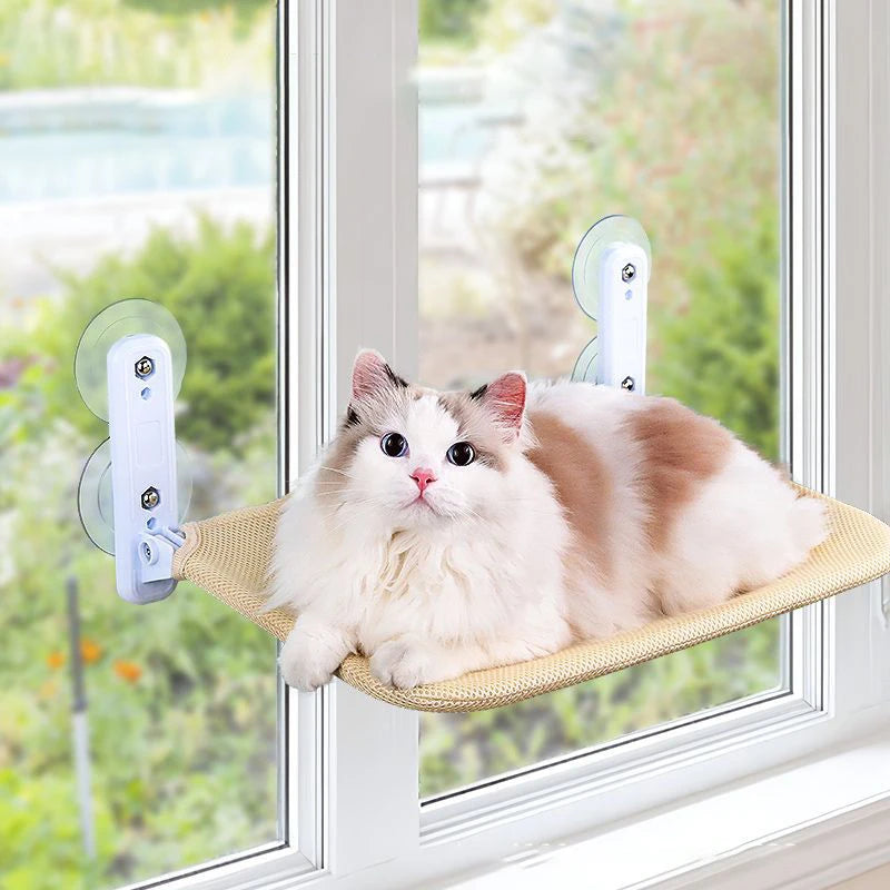 Cat Window Hammock Suction Cup Wall Mounted Breathable Mesh 45x30x21cm Foldable Removable Washable 10kg Capacity Perch Bed Space Saving | Koossa