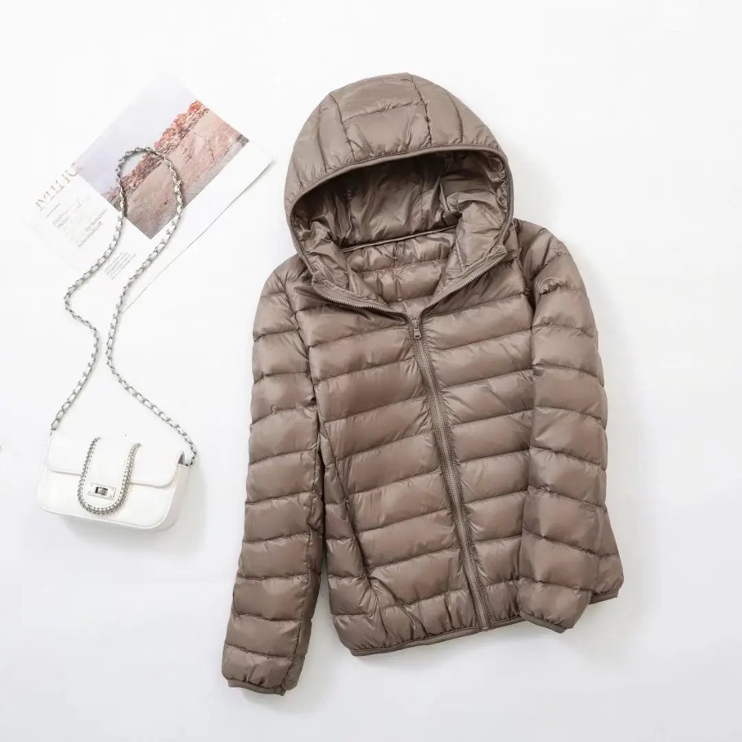 Women's Hooded Puffer Jacket — Lightweight Quilted Coat for Autumn & Winter Layering | Koossa