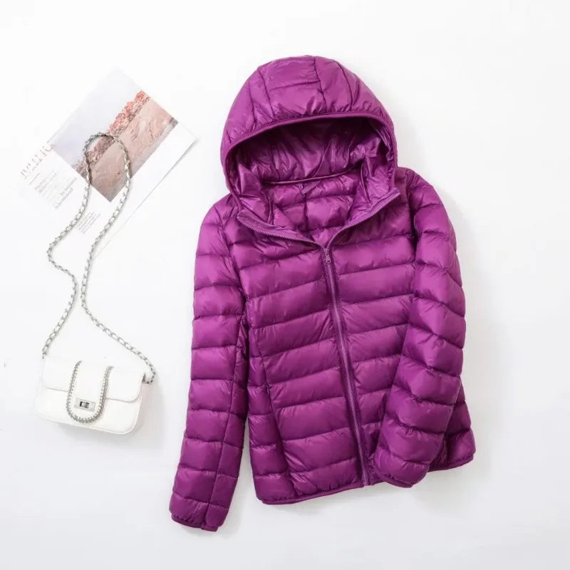 Women's Hooded Puffer Jacket — Lightweight Quilted Coat for Autumn & Winter Layering | Koossa