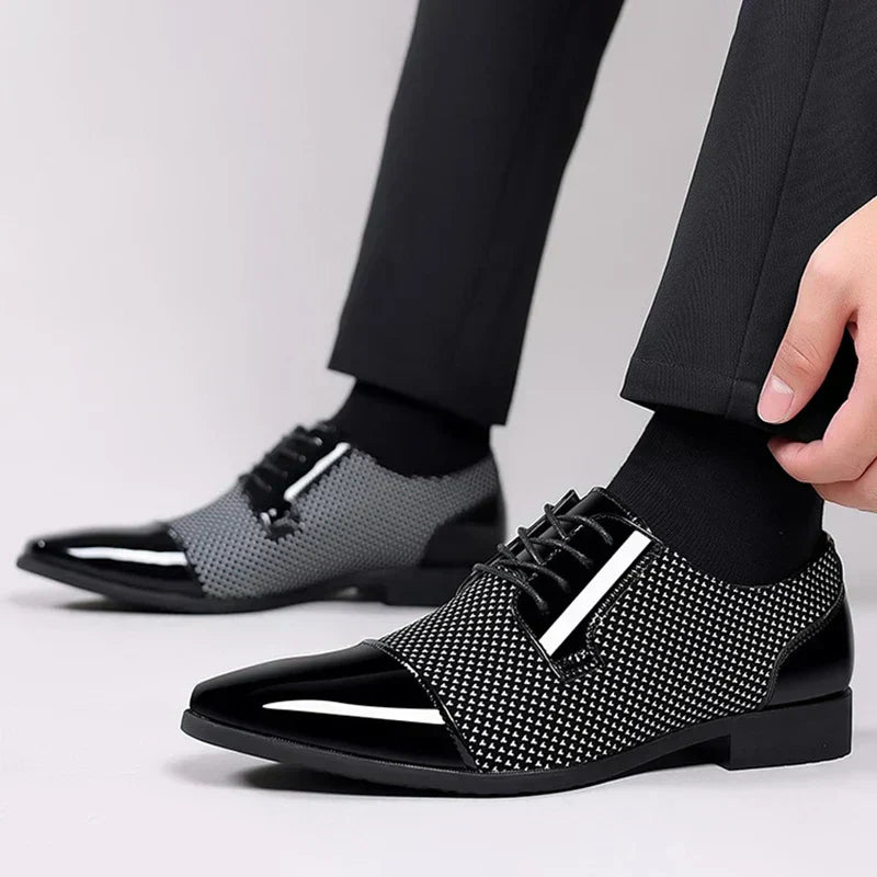 Textured Oxford Formal Shoes with Lace-Up Closure for Weddings and Smart Occasions | Koossa
