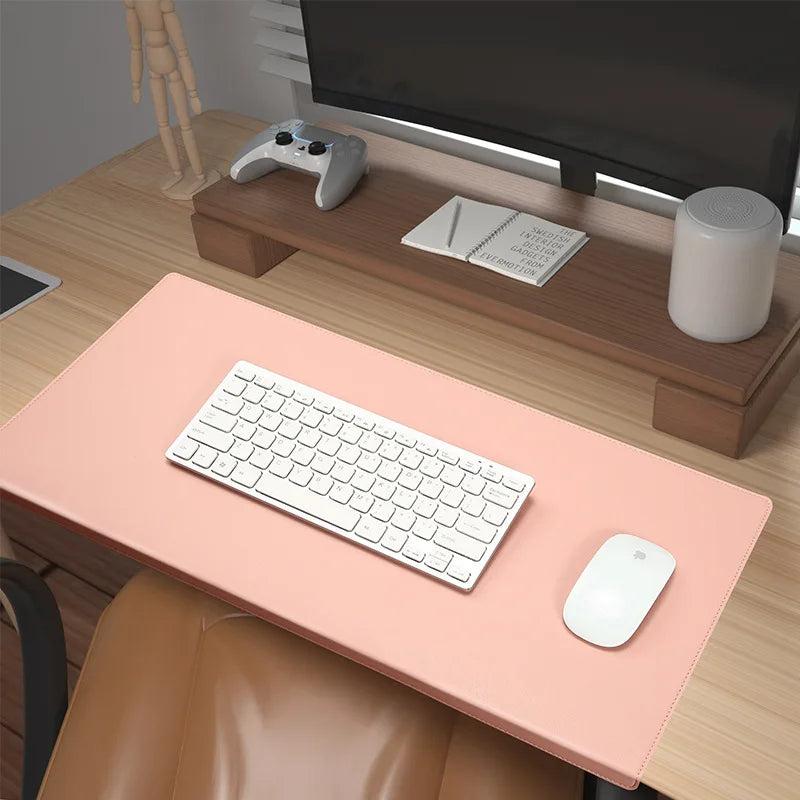 Desk Pad with Wrist Rest Cushion – Faux Leather Mouse Pad for Office Gaming Computer Workstation Non-Slip Base Waterproof | Lonoma