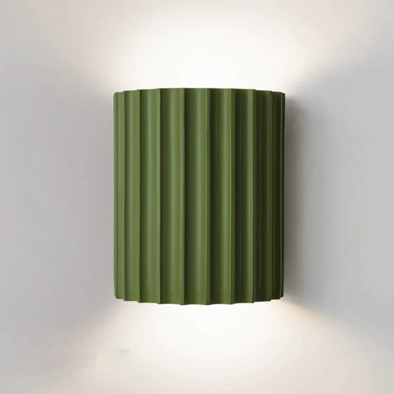 Ribbed Resin Wall Sconce, Up and Down Light, 6.5 in Indoor Hardwired Fixture for Hallway, Entryway, Bedroom, Living Room Accent Lighting | Lonoma