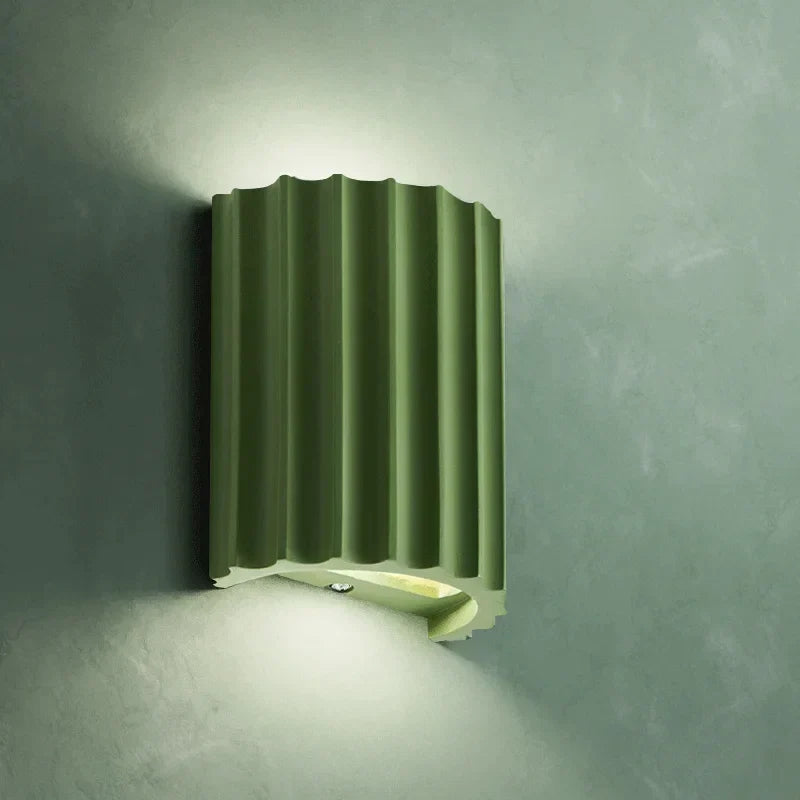 Ribbed Resin Wall Sconce, Up and Down Light, 6.5 in Indoor Hardwired Fixture for Hallway, Entryway, Bedroom, Living Room Accent Lighting | Lonoma