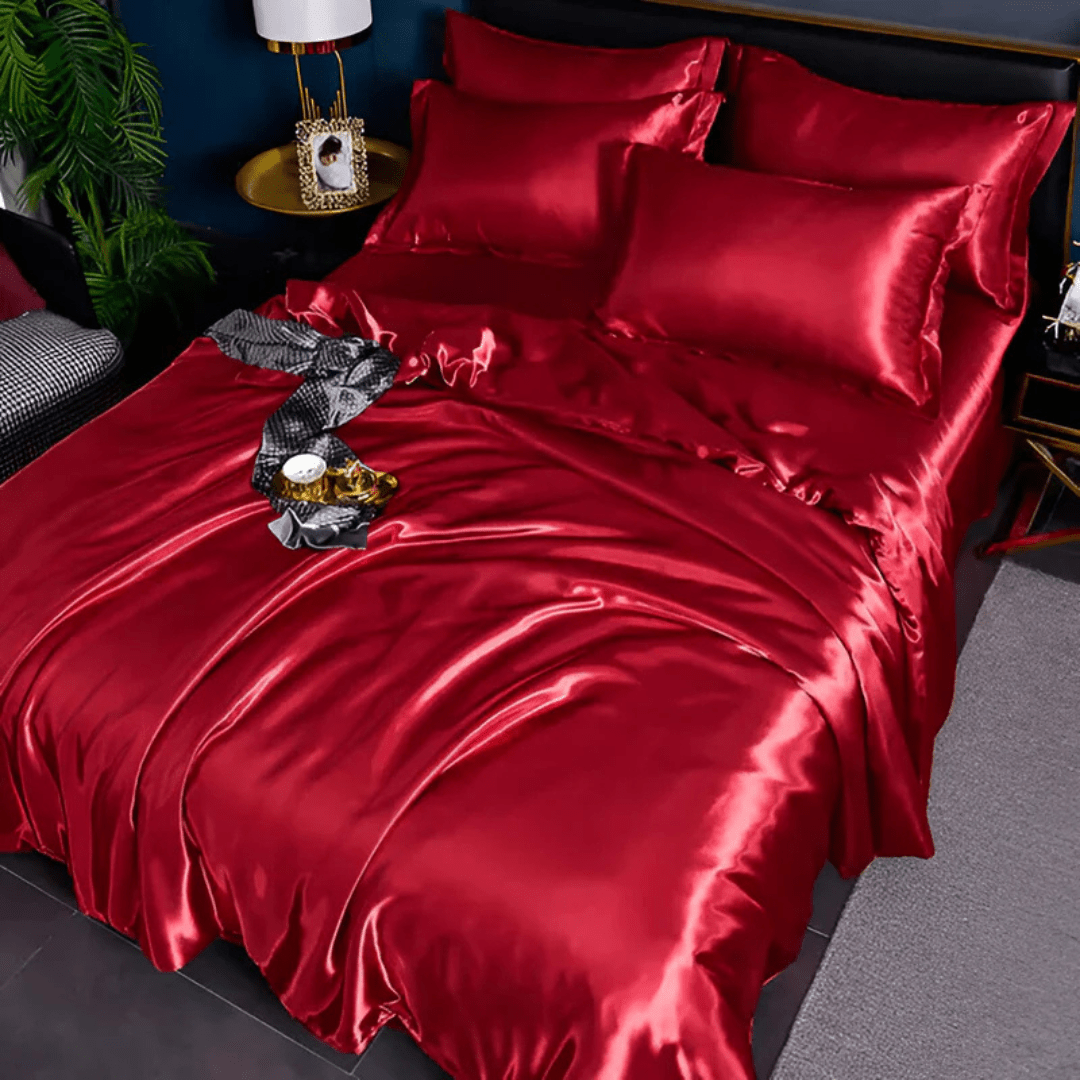 Mulberry Silk Bedding Set, 22 Momme Duvet Cover, Fitted Sheet & 2 Pillowcases, Full Queen King Cal King, Breathable Year-Round Sheets | Lonoma
