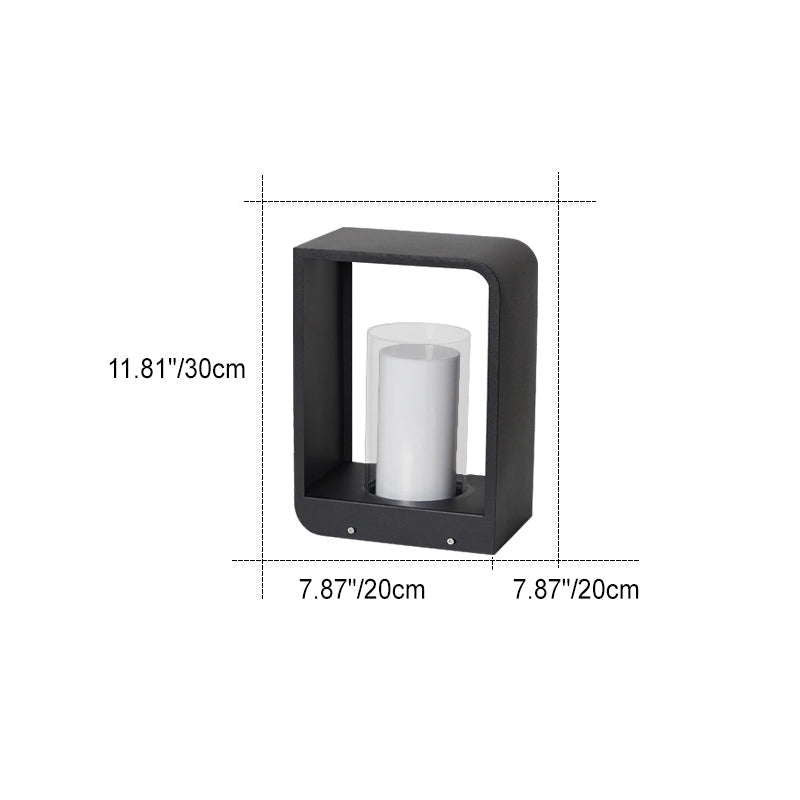 Modern Square LED Outdoor Light, Black Aluminum Garden Lamp, Warm White, Hardwired or Solar for Patio, Fence, Driveway & Yard | Lonoma