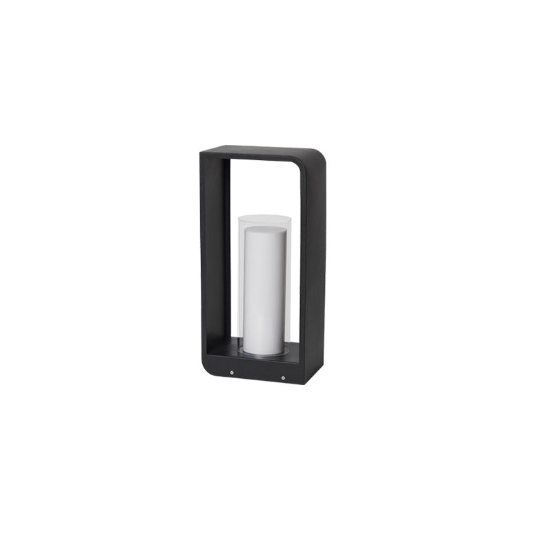 Modern Square LED Outdoor Light, Black Aluminum Garden Lamp, Warm White, Hardwired or Solar for Patio, Fence, Driveway & Yard | Lonoma
