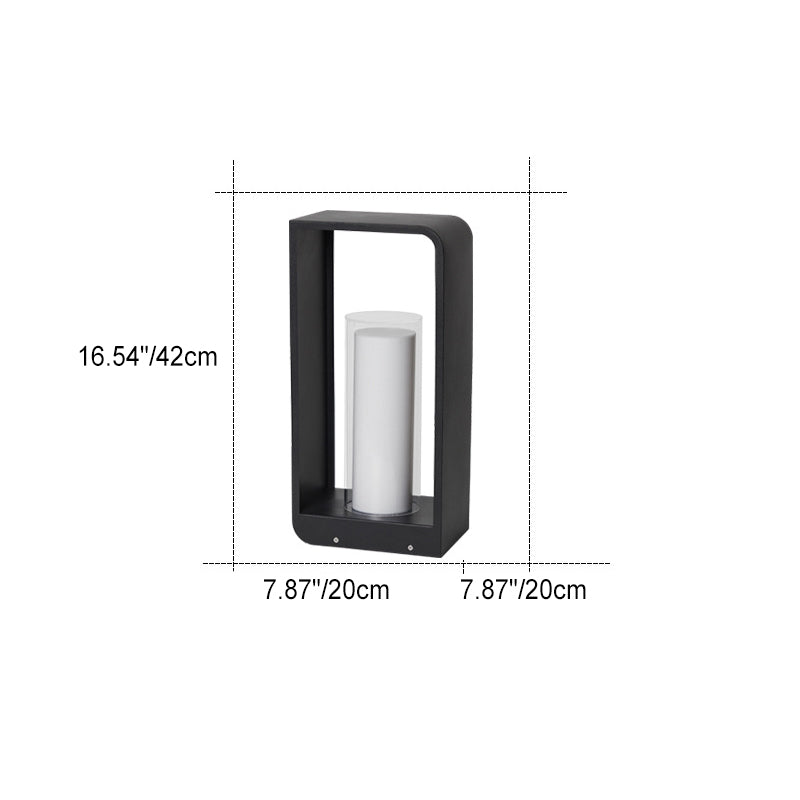 Modern Square LED Outdoor Light, Black Aluminum Garden Lamp, Warm White, Hardwired or Solar for Patio, Fence, Driveway & Yard | Lonoma
