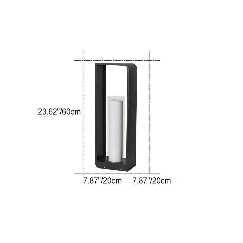 Modern Square LED Outdoor Light, Black Aluminum Garden Lamp, Warm White, Hardwired or Solar for Patio, Fence, Driveway & Yard | Lonoma