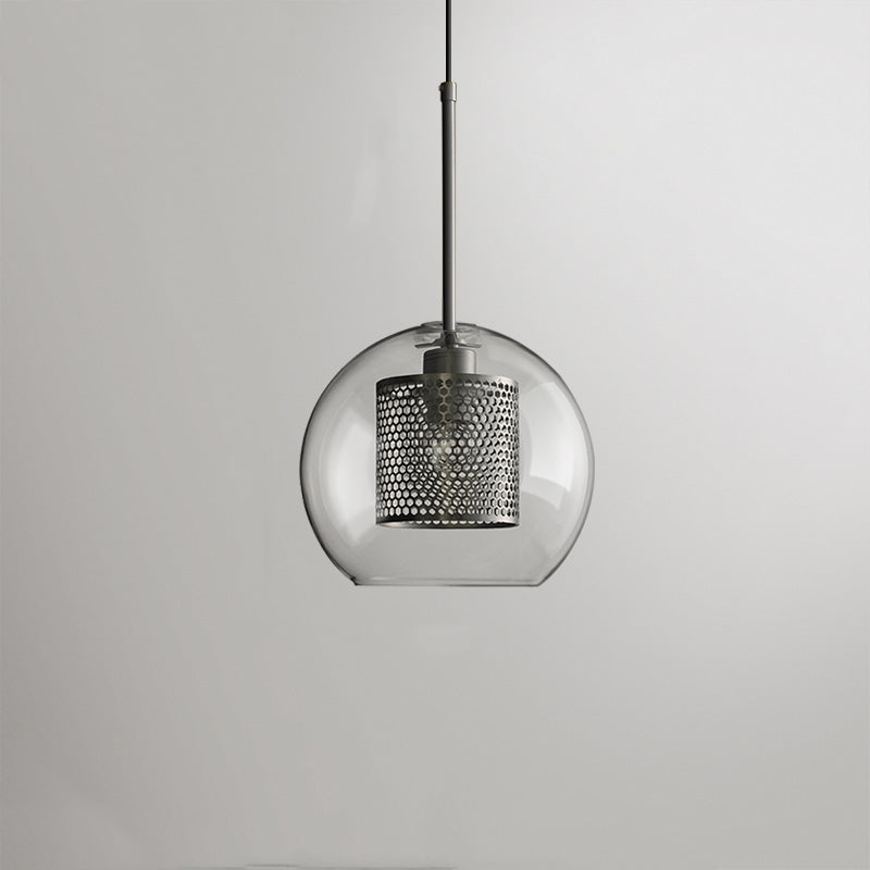 Glass Globe Pendant Light Gold or Silver Finish with LED Bulb for Kitchen Island Dining Room Bedroom Entryway Modern Hanging Ceiling Fixture | Lonoma