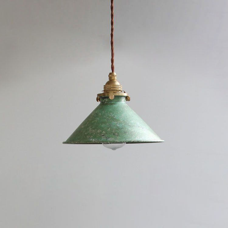 Metal Cone Hanging Ceiling Fixture Hardwired Single Light Adjustable Drop E14 Socket for Kitchen Dining Room | Lonoma