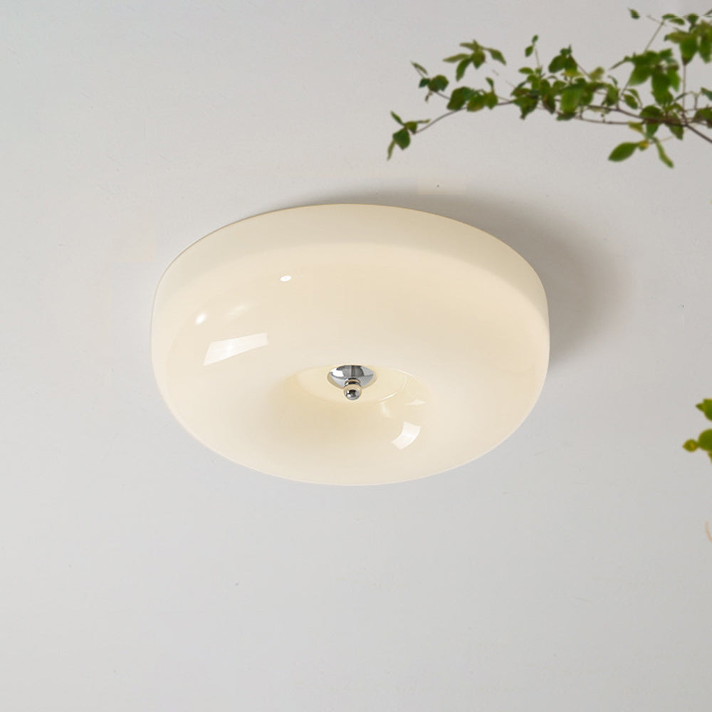 Glass Flush Mount Ceiling Light with Adjustable Color Temperature, Dimmable LED Fixture for Bedroom, Hallway, or Small Rooms | Lonoma