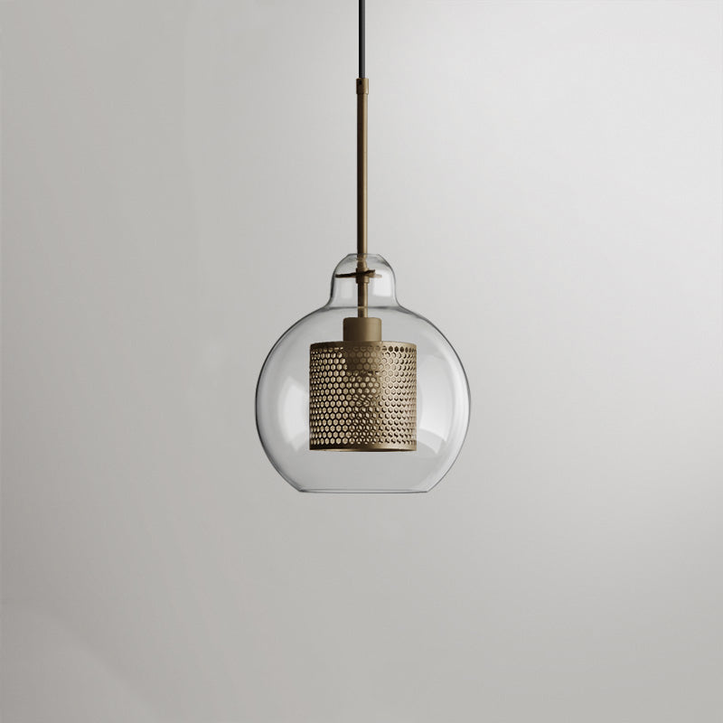 Glass Globe Pendant Light Gold or Silver Finish with LED Bulb for Kitchen Island Dining Room Bedroom Entryway Modern Hanging Ceiling Fixture | Lonoma