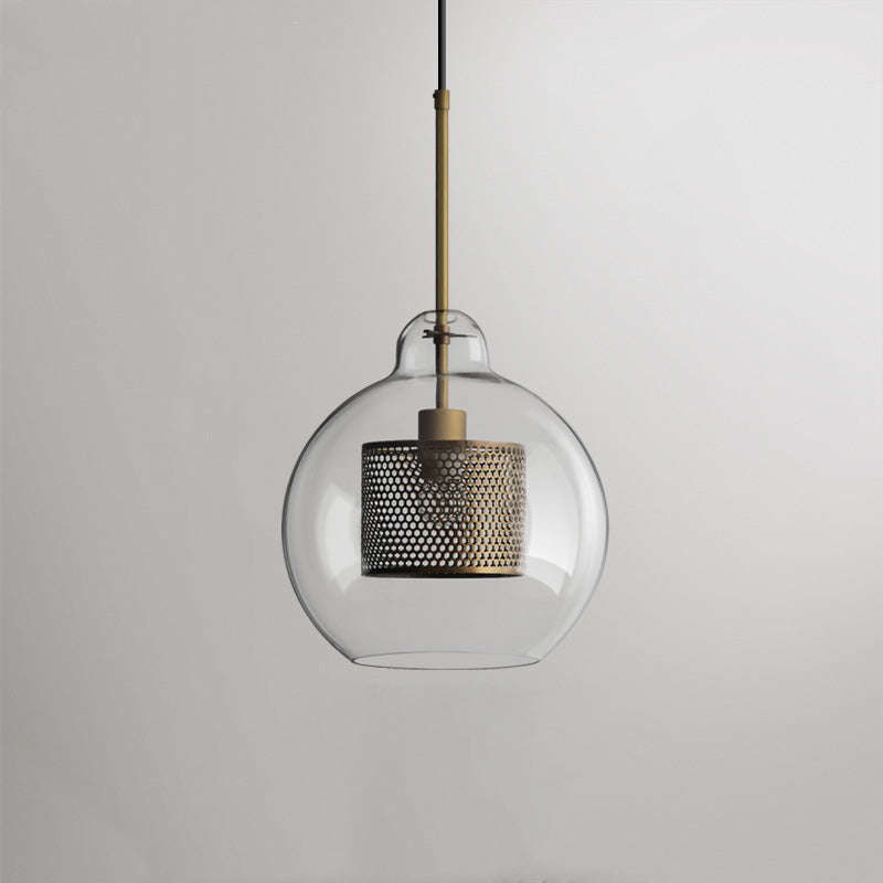 Glass Globe Pendant Light Gold or Silver Finish with LED Bulb for Kitchen Island Dining Room Bedroom Entryway Modern Hanging Ceiling Fixture | Lonoma