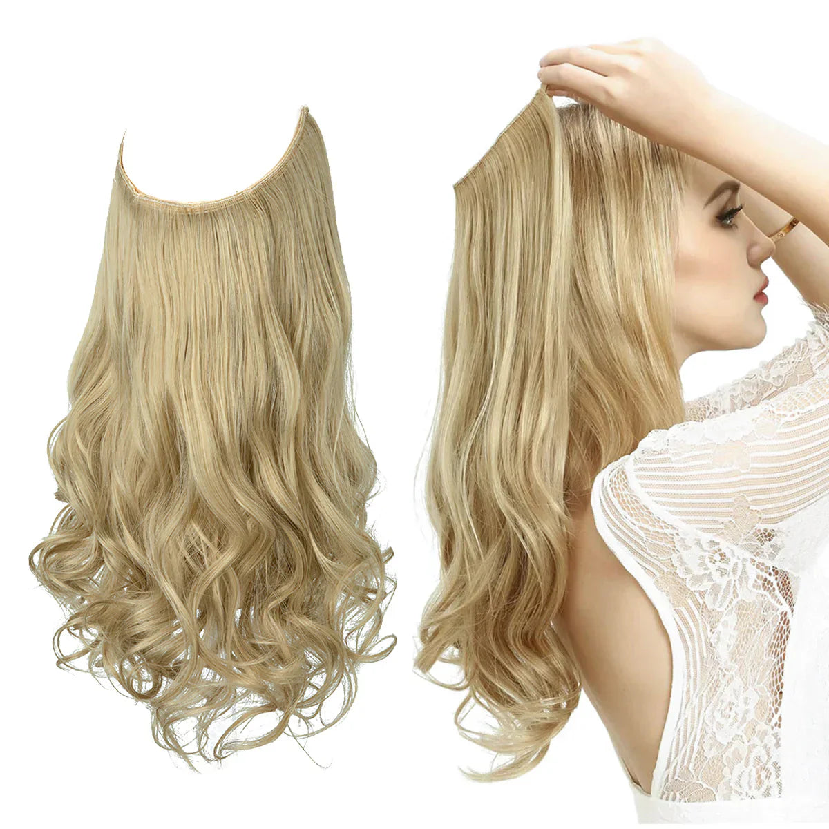 Women's Blonde Human Hair Extensions — Natural Wavy Volume for Effortless Length & Styling | Koossa
