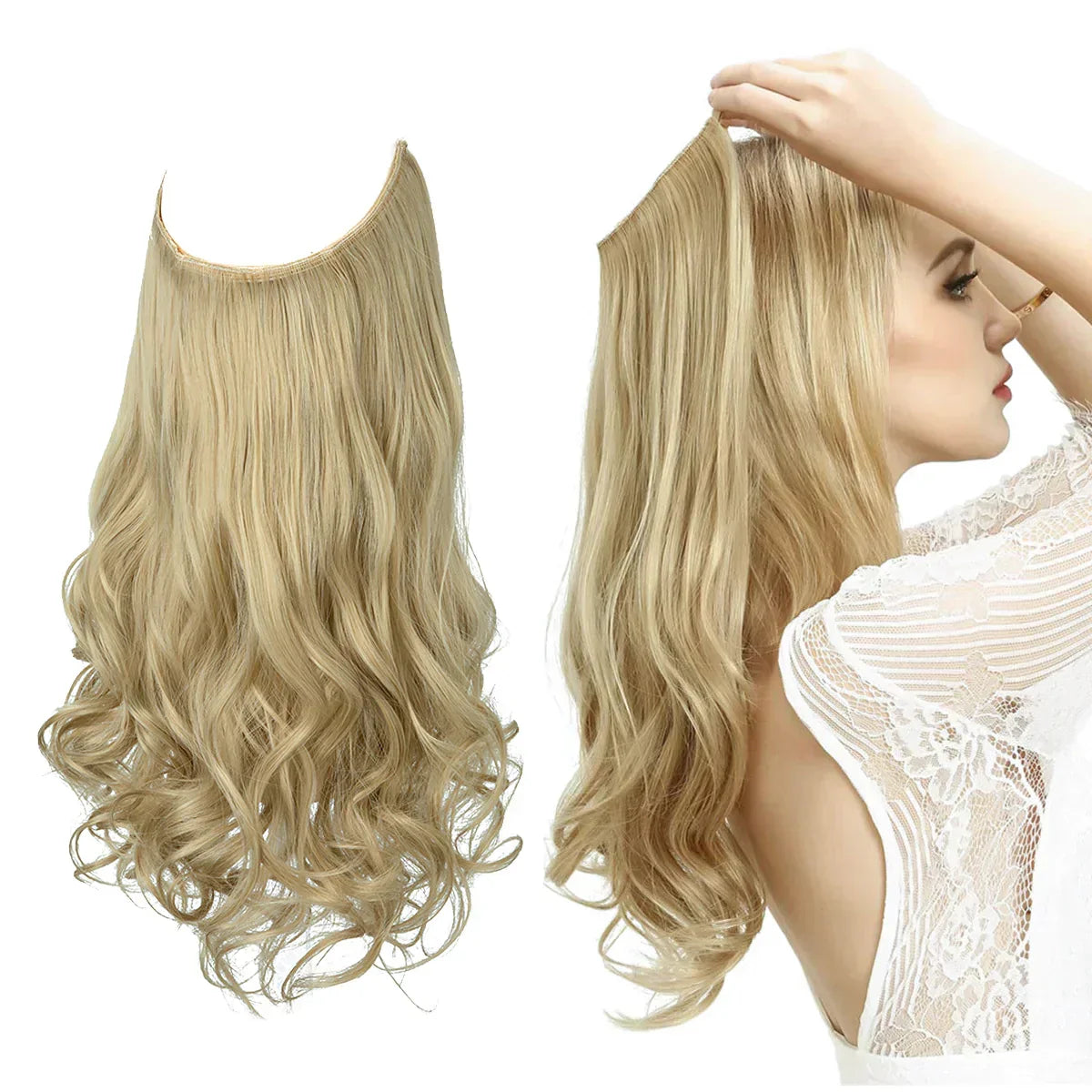 100% Human Hair Extensions, Straight, Natural Shine, Heat-Safe Hair Pieces for Added Volume and Length, Blonde Brown Red Shades | Lonoma