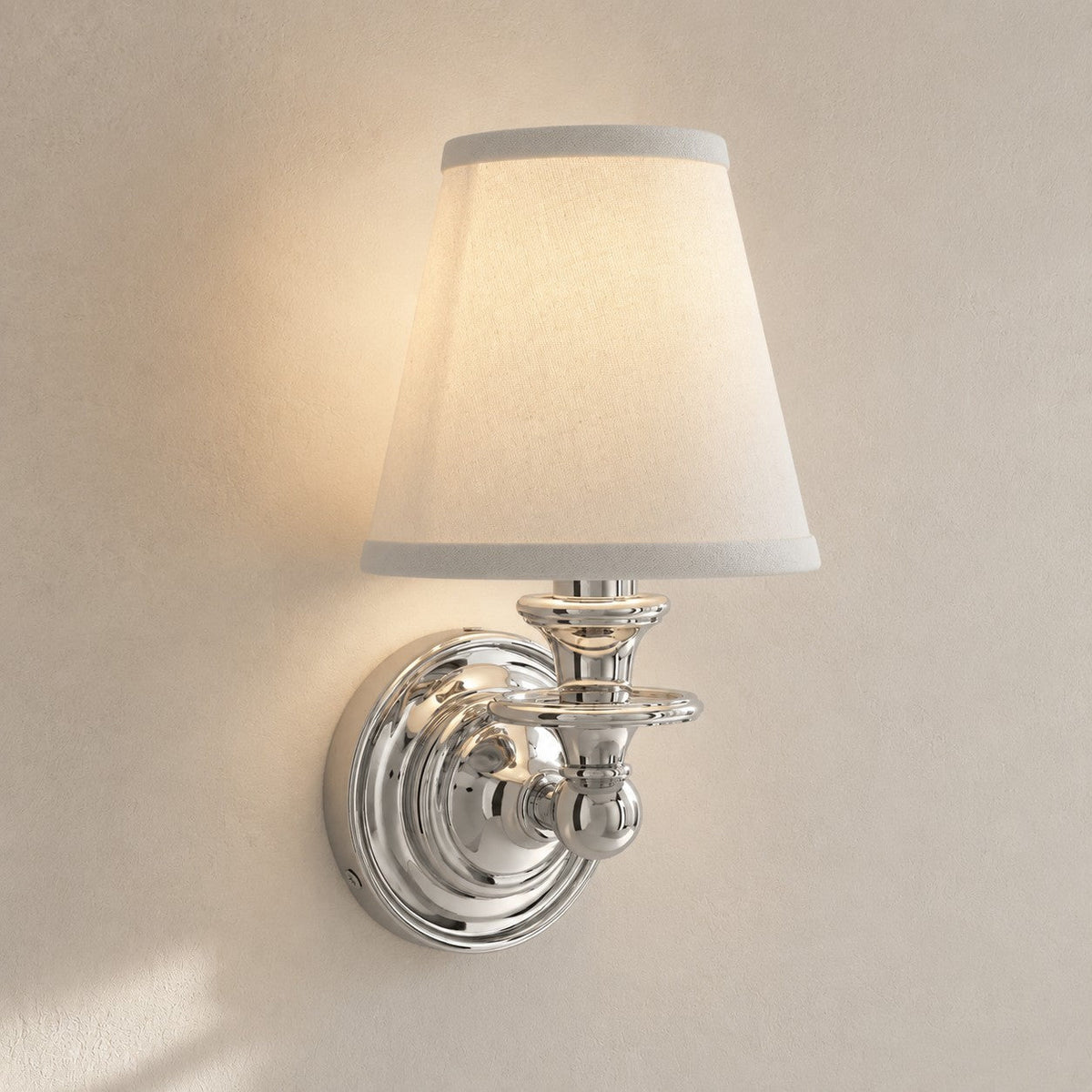 Adjustable Reading Wall Sconce with Fabric Shade & Gooseneck Arm – Wrought Iron Light for Bedroom, Living Room & Hallway | Lonoma