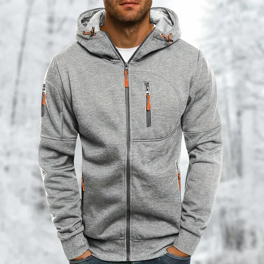 Men's Zip-Up Hooded Sweatshirt — Relaxed Fit Casual Jacket for Everyday Comfort & Layering | Koossa