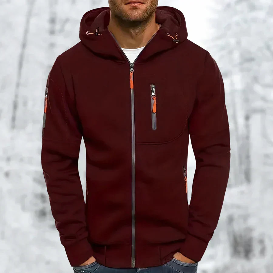 Men's Zip-Up Hooded Sweatshirt — Relaxed Fit Casual Jacket for Everyday Comfort & Layering | Koossa