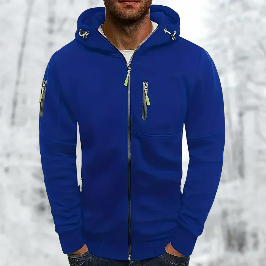 Men's Zip-Up Hooded Sweatshirt — Relaxed Fit Casual Jacket for Everyday Comfort & Layering | Koossa
