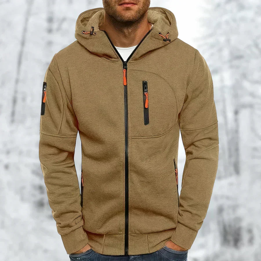 Men's Zip-Up Hooded Sweatshirt — Relaxed Fit Casual Jacket for Everyday Comfort & Layering | Koossa