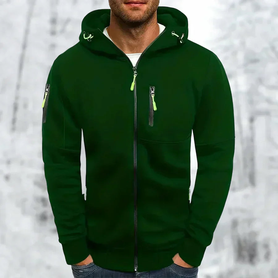 Men's Zip-Up Hooded Sweatshirt — Relaxed Fit Casual Jacket for Everyday Comfort & Layering | Koossa