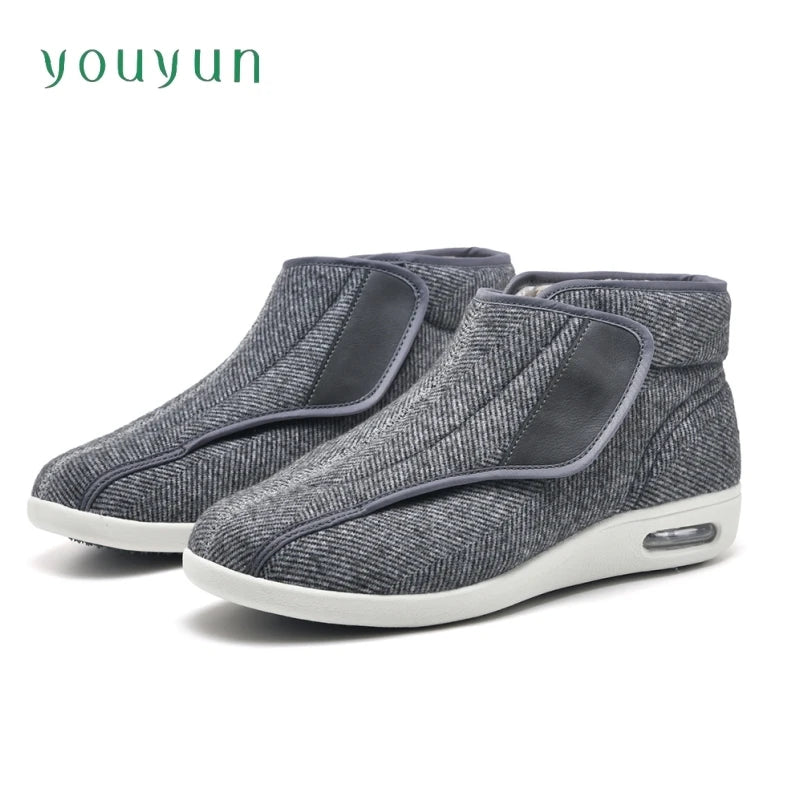 Extra-Wide Orthopedic Walking Shoes for Seniors – Hook-and-Loop Adjustable Winter Boots with Cushioned Support | Lonoma