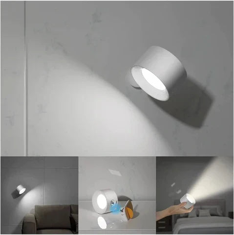 Cordless Wall Sconce, USB Rechargeable Magnetic Night Light with Touch Dimming, Rotating Battery Lamp for Bedside, Hallway & Closet | Lonoma
