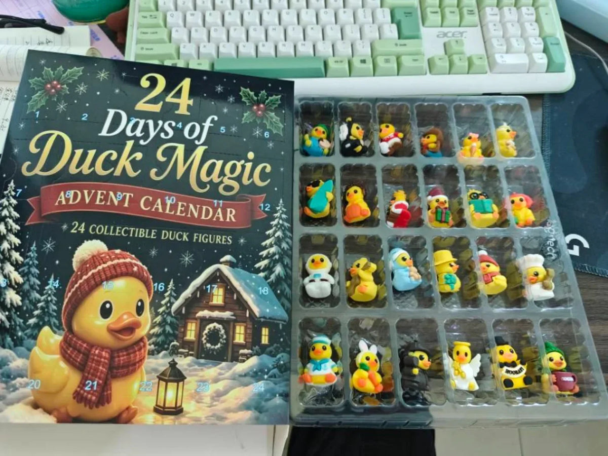 Duck Countdown Calendar with 24 Squishy Stress Relief Toys - Holiday Surprise Box for Adults & Kids | Lonoma